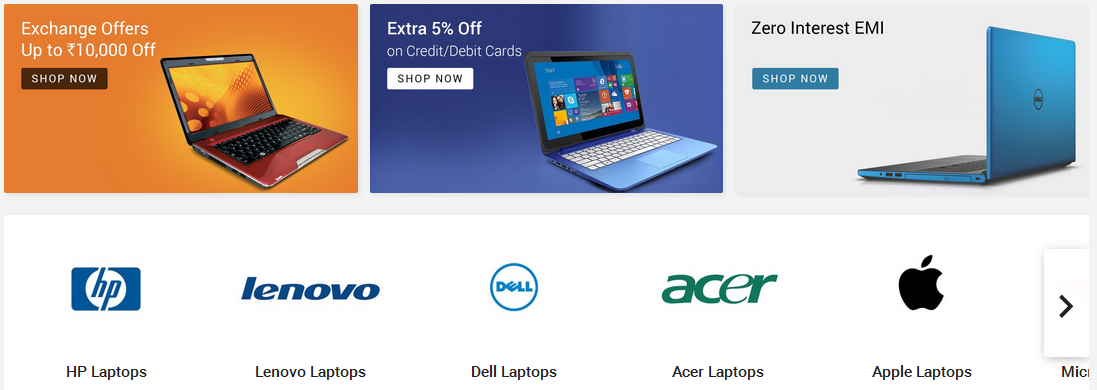 Flipkart laptop discounts-Flipkart has laptops from Acer, HP, Asus, Dell, Lenovo, Apple, MSI, Alienware, Micromax among others