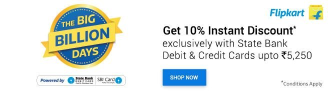 avail 10% extra discount on Flipkart big billion days sale
