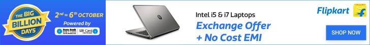 Laptops i5 & i7 big billion days sale offer 4th oct
