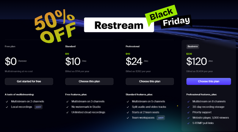 Restream black friday sale 2024