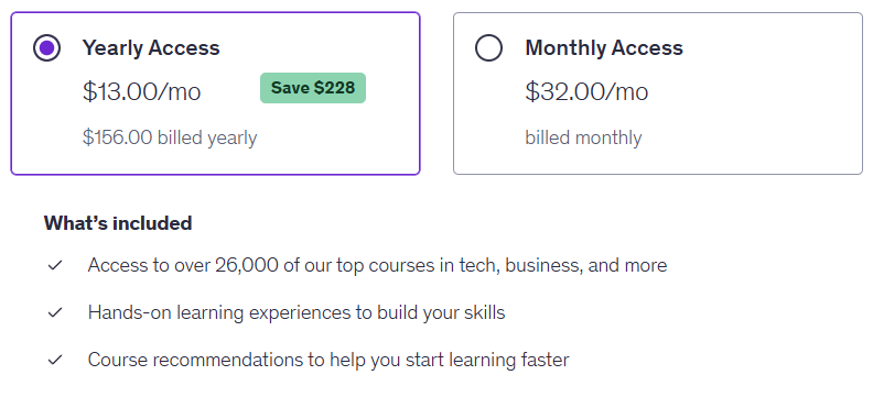 Udemy personal plan subscription United States
